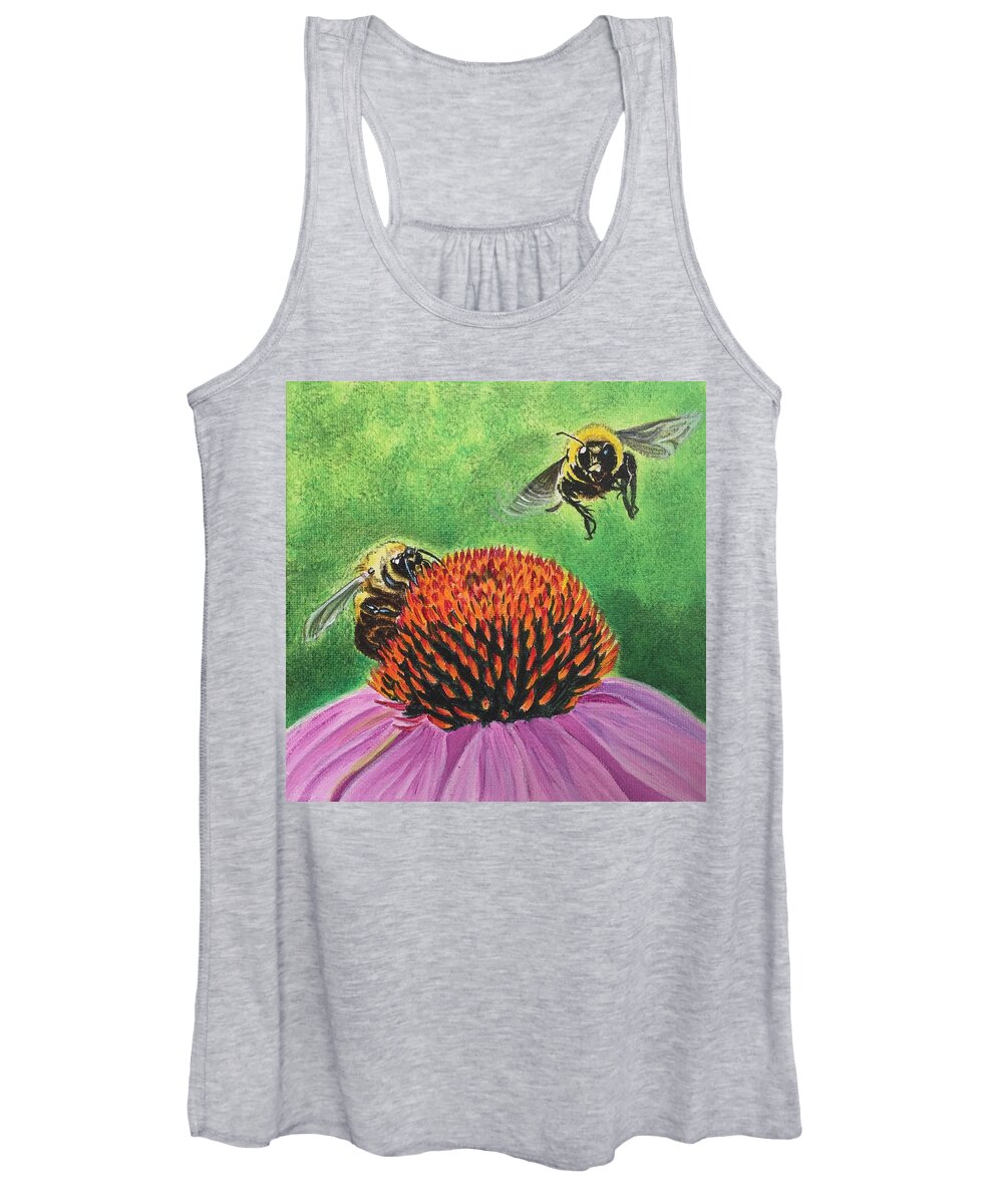 Bee Women's Tank Top featuring the painting Incoming by Sonja Jones