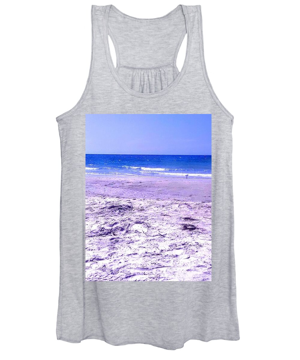 Beach Women's Tank Top featuring the photograph Indian Rocks Beach by Suzanne Berthier