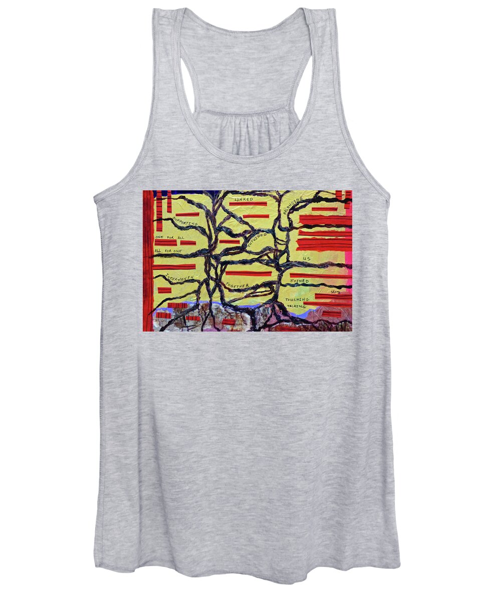 Abstract Women's Tank Top featuring the painting Interwoven by Sharon Williams Eng
