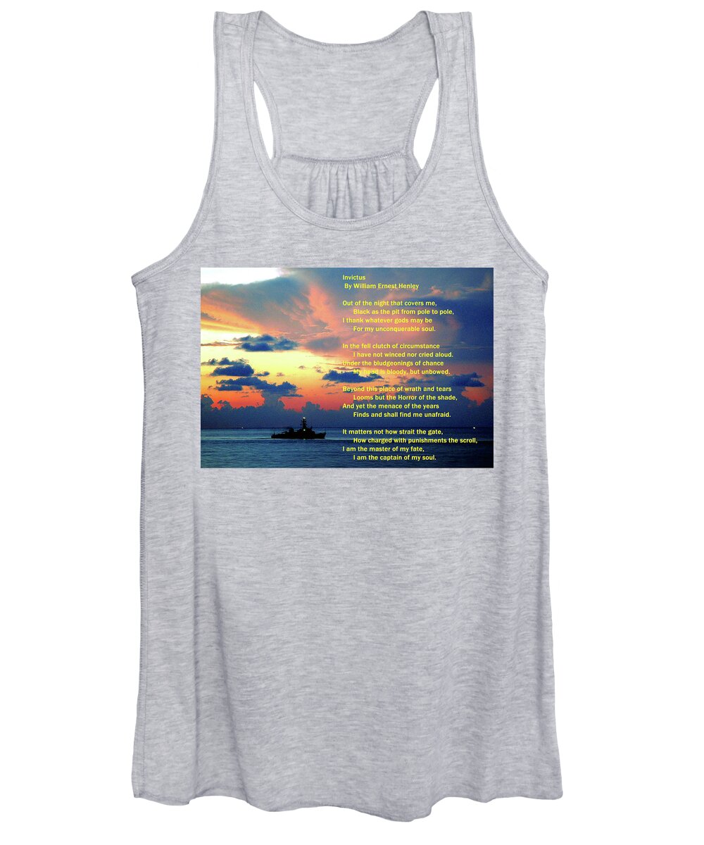 Invictus Women's Tank Top featuring the digital art INVICTUS By William Ernest Henley by Adenike AmenRa