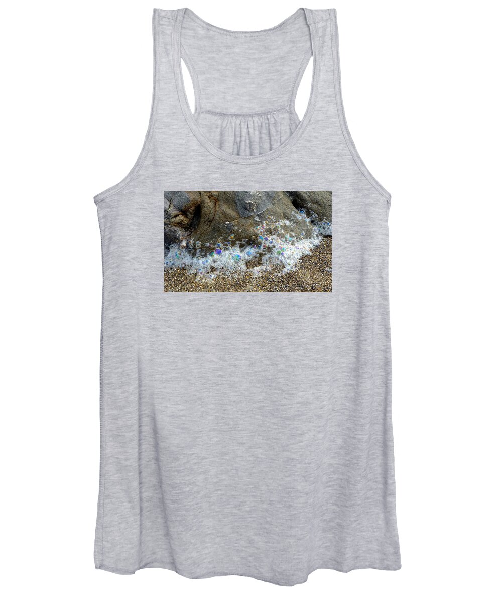 Mendocino Women's Tank Top featuring the photograph Iridescent Seafoam Necklace by Amelia Racca