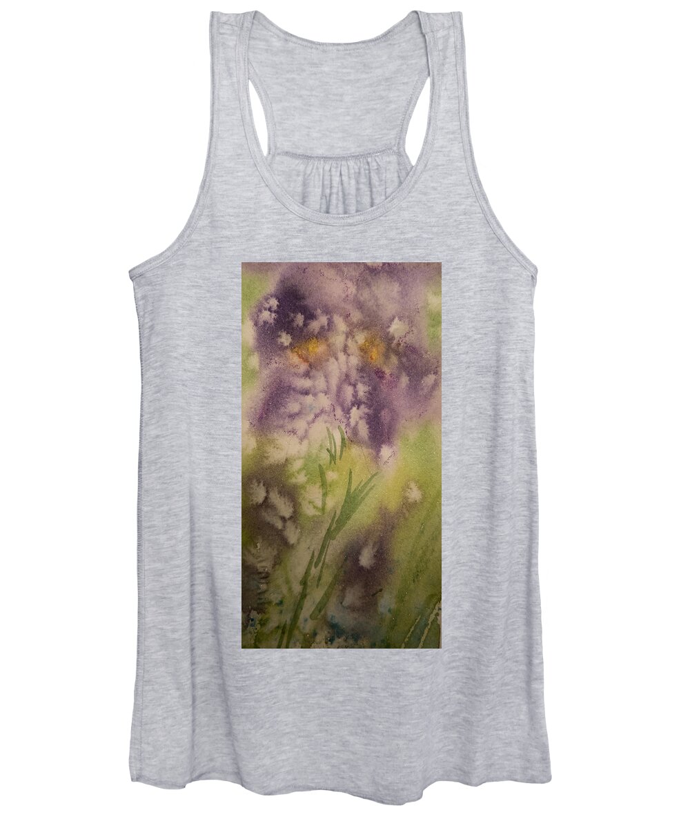 Flower Women's Tank Top featuring the painting Iris Fantasy by Terry Ann Morris