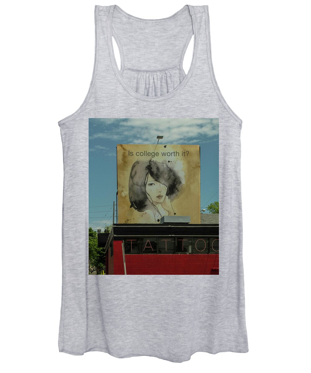College Women's Tank Top featuring the photograph Is College Worth It? by John Roach