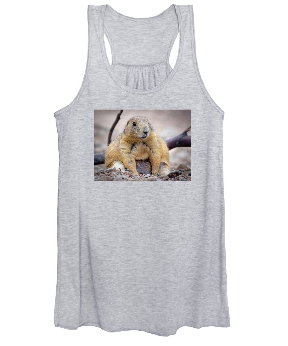 Prairie Dogs Women's Tank Top featuring the photograph It's One Of Them Days by Elaine Malott