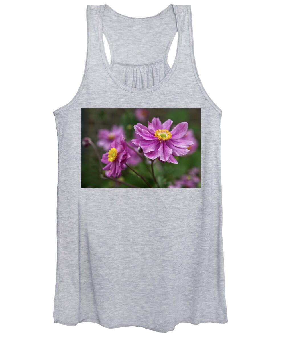 Floral Women's Tank Top featuring the photograph Japanese Anemone by Shirley Mitchell