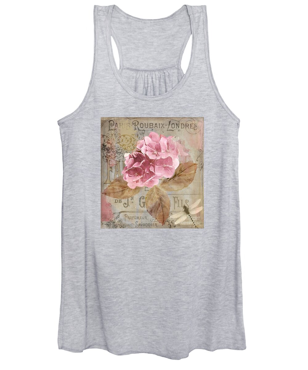 Hydrangea Women's Tank Top featuring the painting Jardin Rouge II by Mindy Sommers