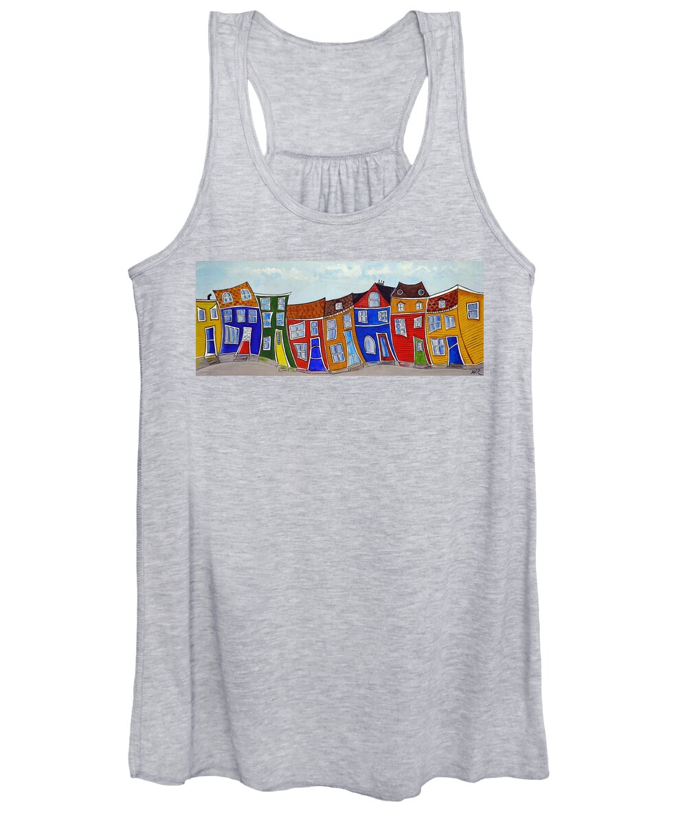 Abstract Women's Tank Top featuring the painting Jelly Bean Row by Heather Lovat-Fraser