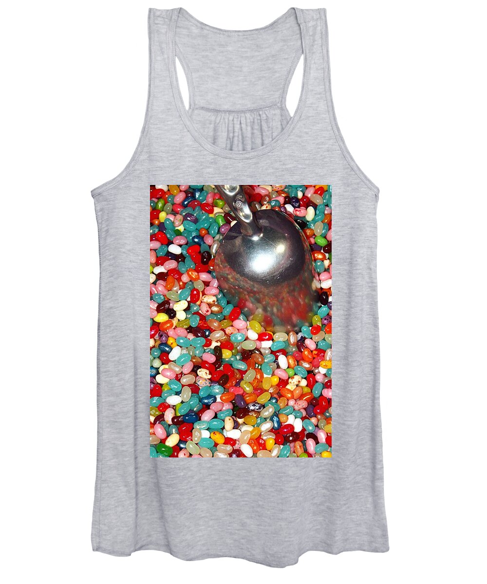 Jelly Beans Multicolored Yummy Sweet Candy Fun Women's Tank Top featuring the photograph Jelly Beans by Scott Burd