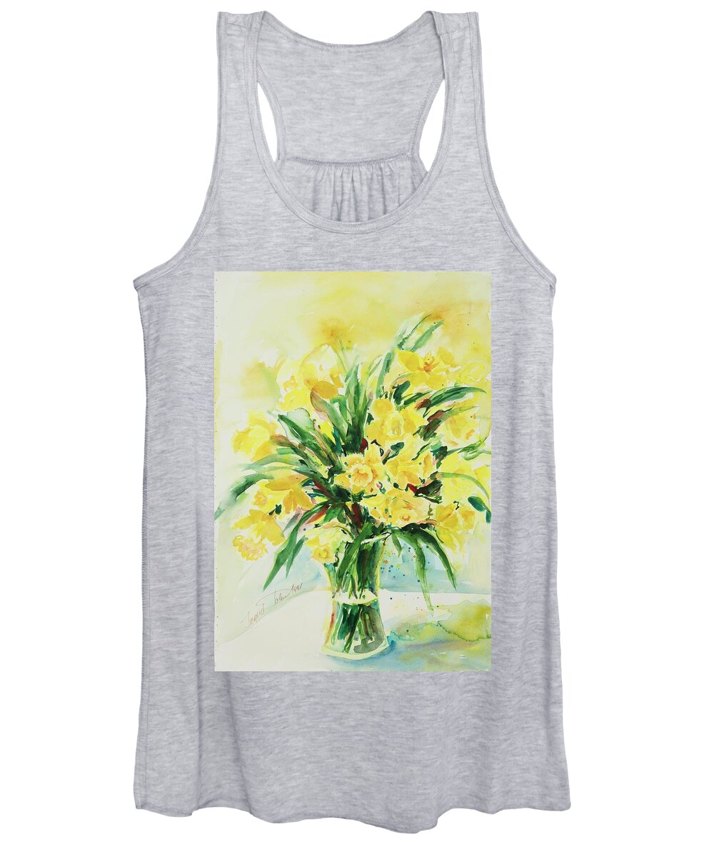 Flowers Women's Tank Top featuring the painting Jonquils by Ingrid Dohm