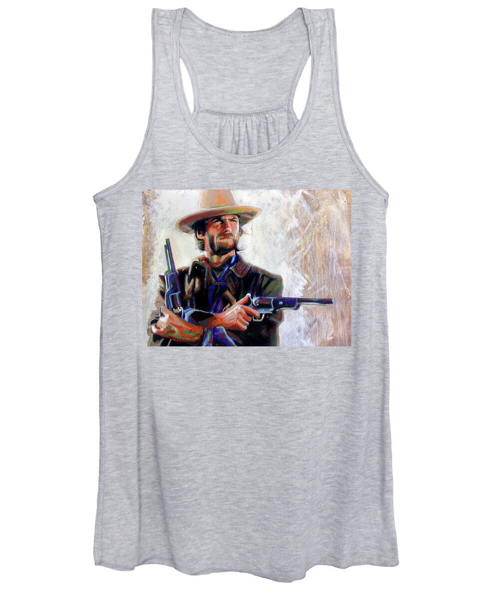 Cowboy Women's Tank Top featuring the painting Josey Wales by Steve Gamba