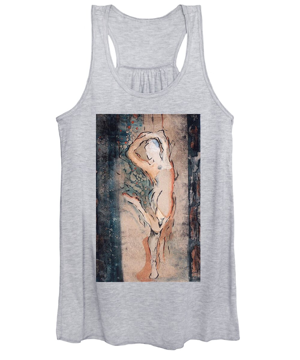 Figure Women's Tank Top featuring the painting Joy Fleeting Moments by Ilona Petzer