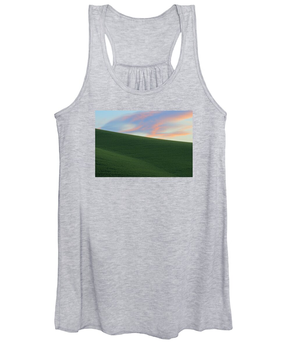 Outdoors Women's Tank Top featuring the photograph June Palouse Fields and Sky by Doug Davidson
