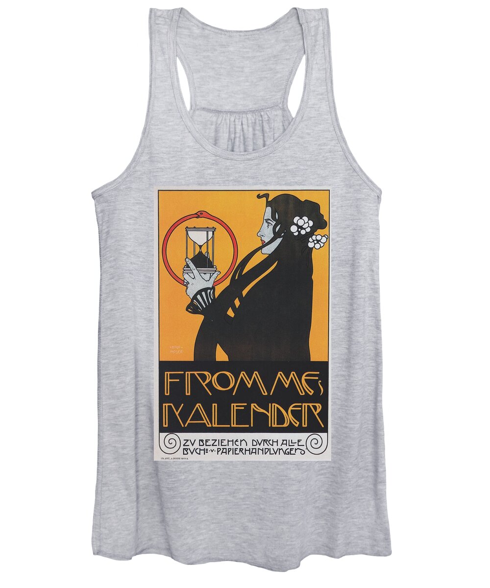Poster Women's Tank Top featuring the painting Koloman Moser Plakat fur Frommes Kalender 1899 by Vincent Monozlay