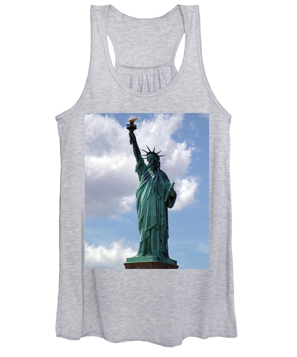 Statue Of Liberty Women's Tank Top featuring the photograph Lady Liberty Standing Tall by DiDesigns Graphics
