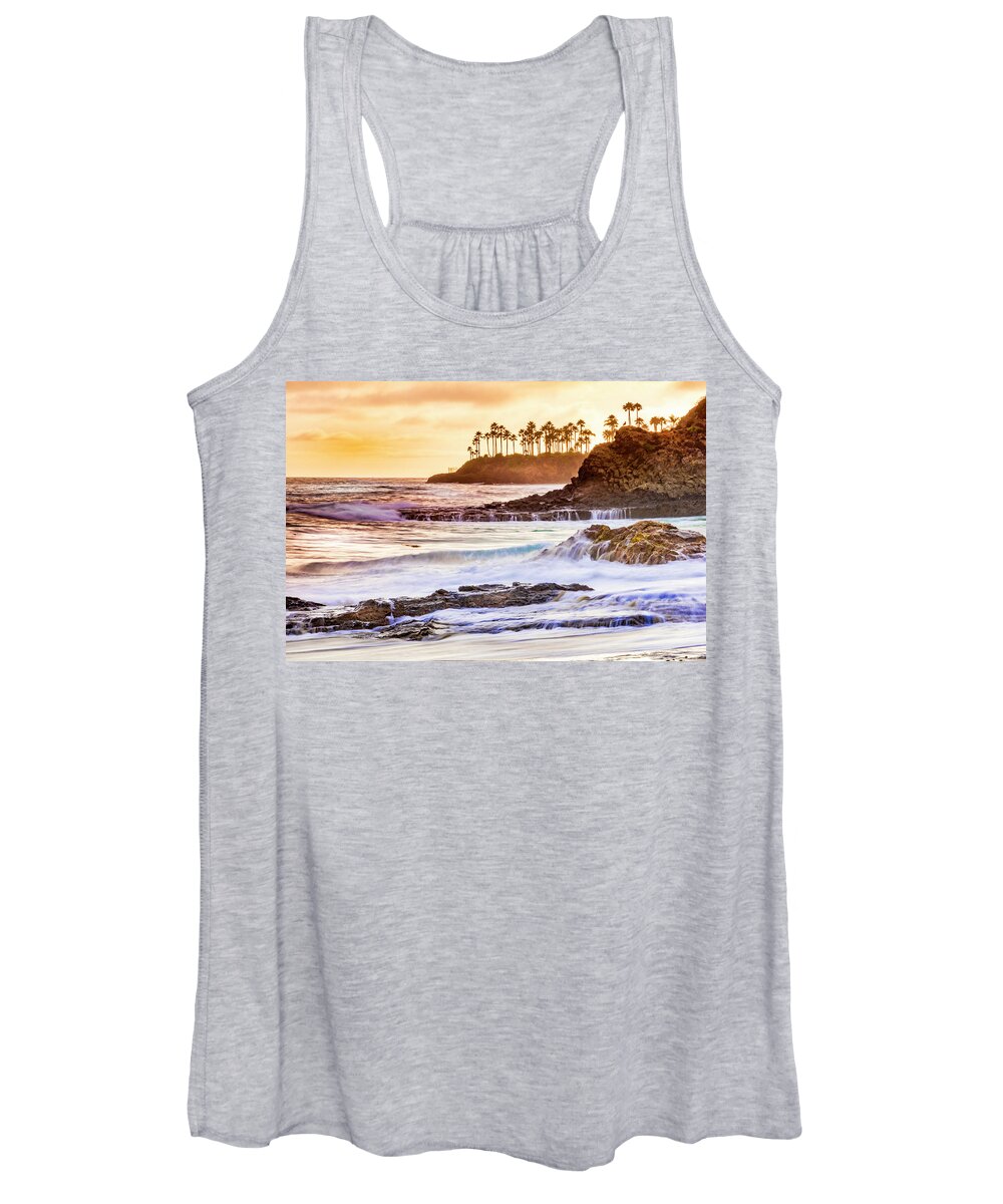 California Beaches Women's Tank Top featuring the photograph Laguna Beach at Sunset by Donald Pash