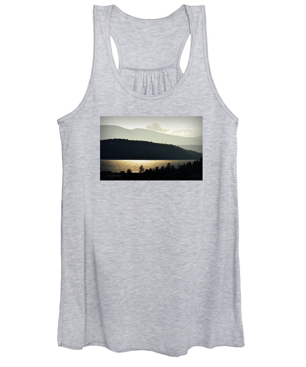 Scenic Women's Tank Top featuring the photograph Lake Glimmer by AJ Schibig