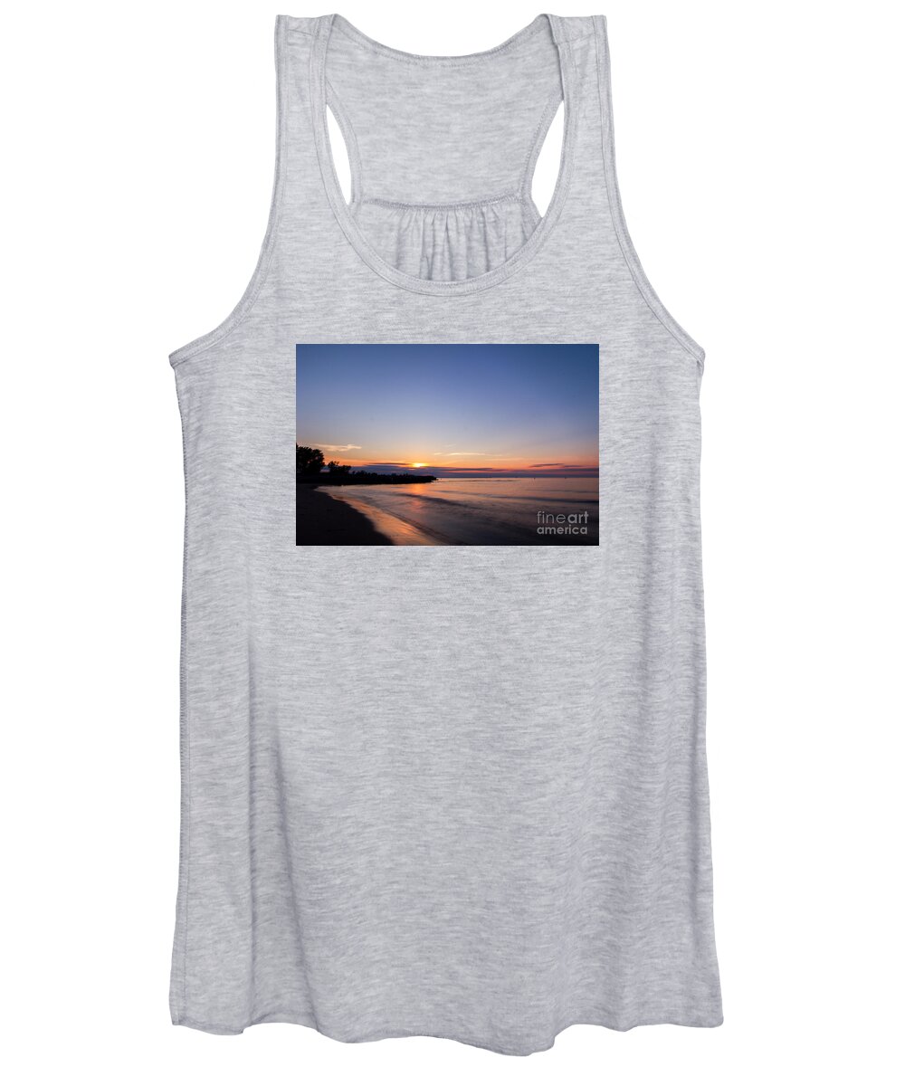 Sunset Women's Tank Top featuring the photograph Lake Ontario Beach Sunset by Rod Best
