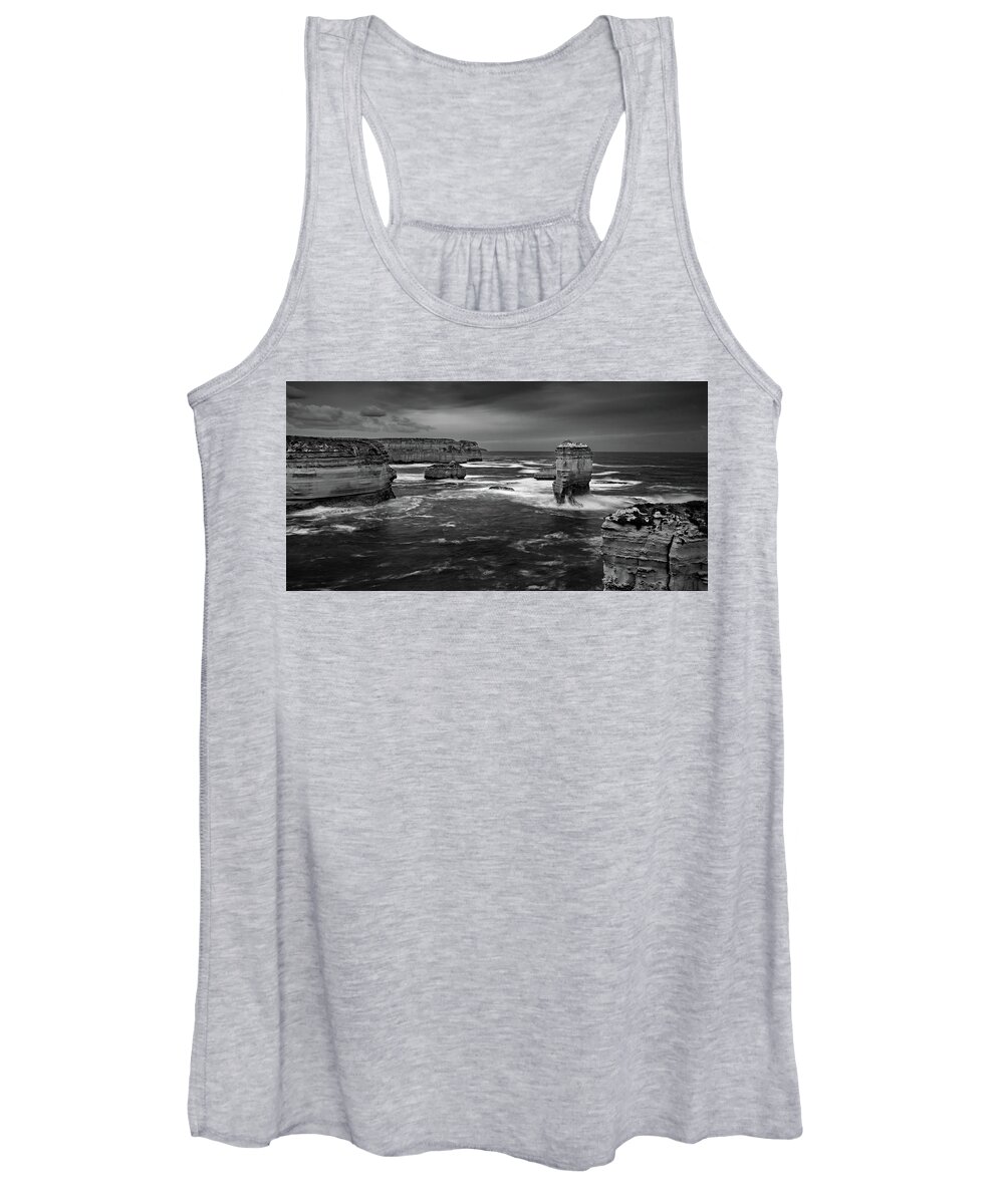 12 Apostles Women's Tank Top featuring the photograph Land and Sea by Mark Lucey