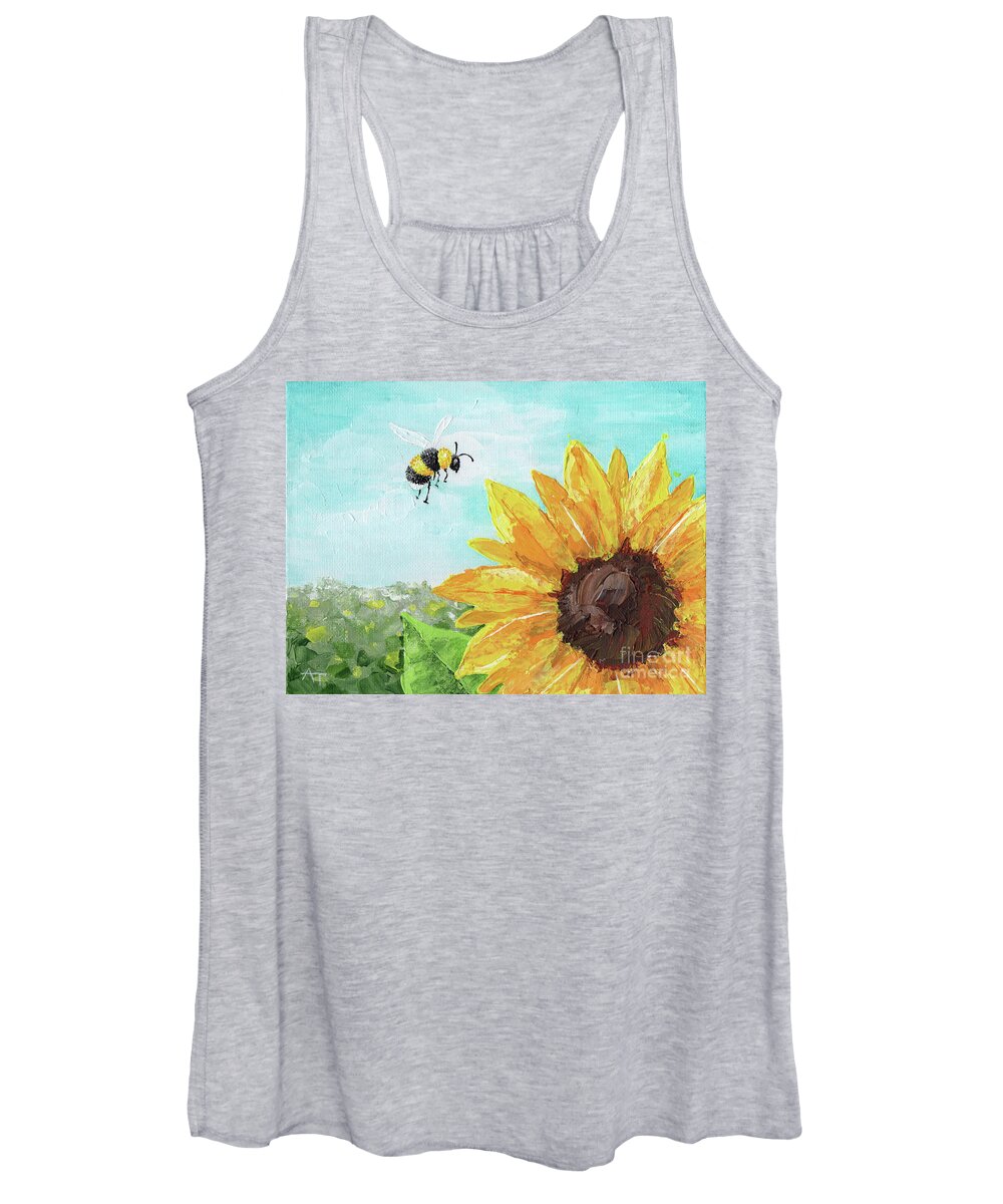 Summer Women's Tank Top featuring the painting Landing Gear Ready by Annie Troe
