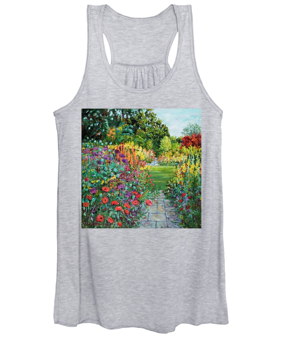Flowers Women's Tank Top featuring the painting Landscape with Poppies by Ingrid Dohm