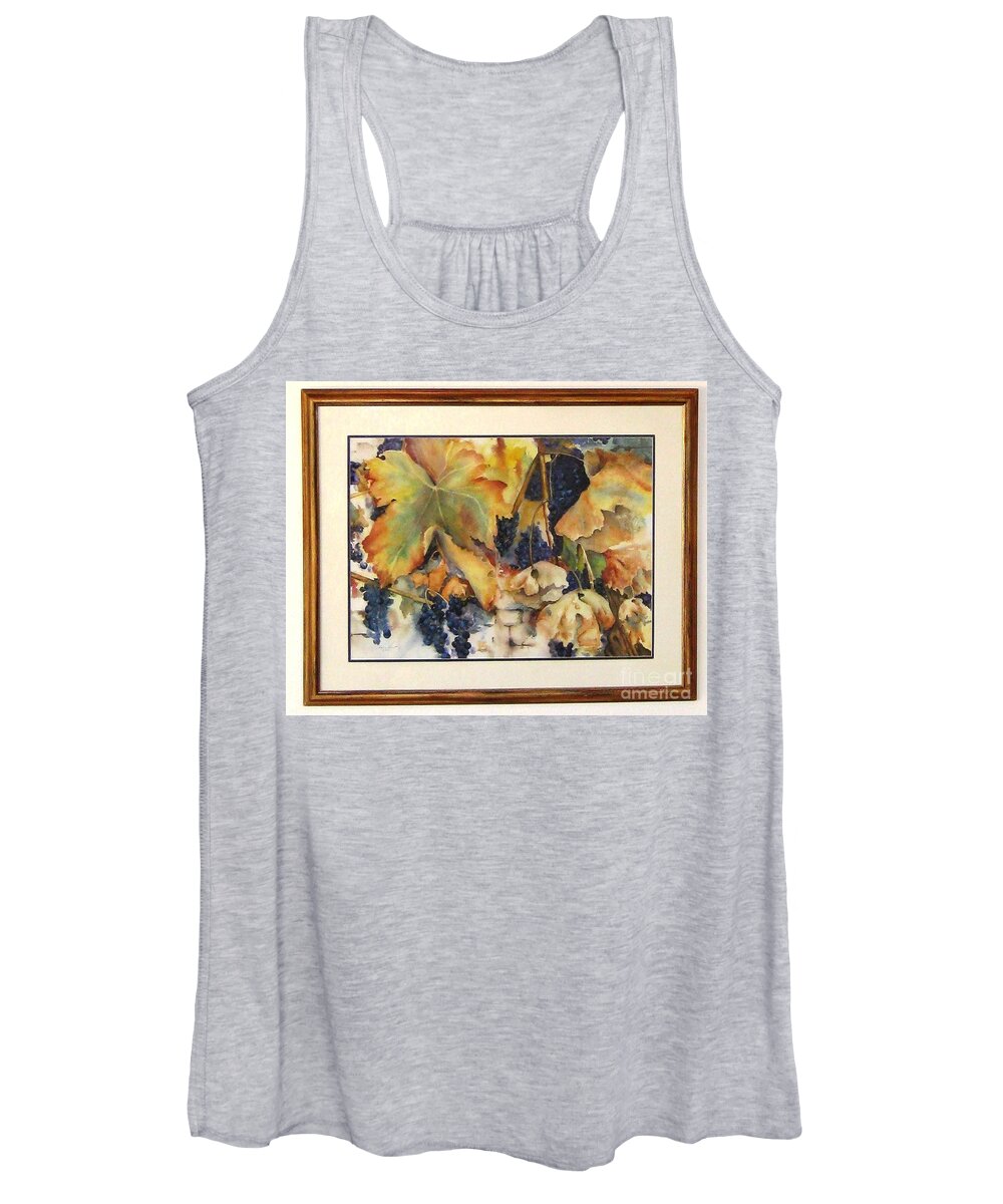 Grapes Women's Tank Top featuring the painting The Magic of Autumn Framed by Maria Hunt