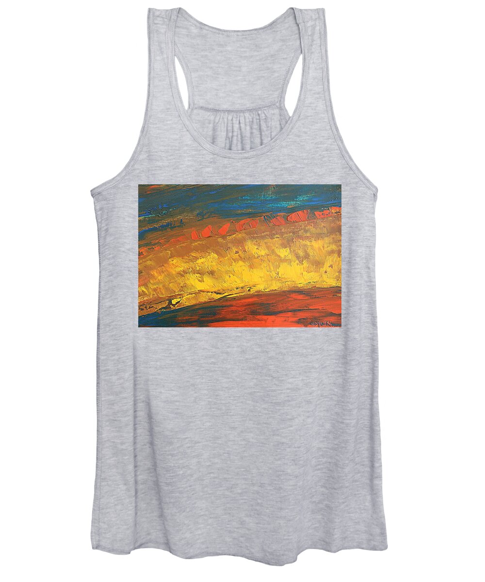 Landscape Women's Tank Top featuring the painting Lava flow by Norma Duch