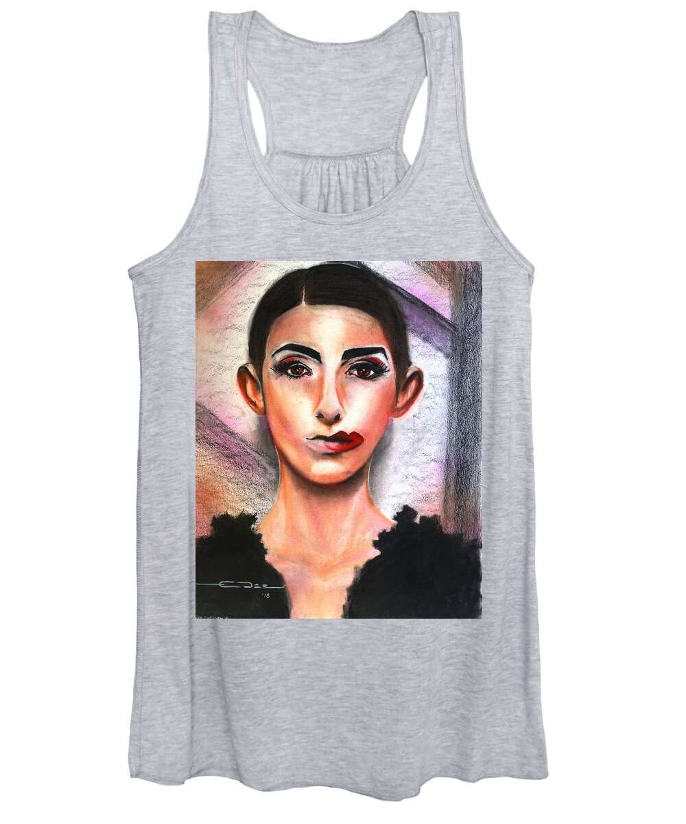 Feminism Women's Tank Top featuring the pastel Le Ministre Des Feministes by Eric Dee