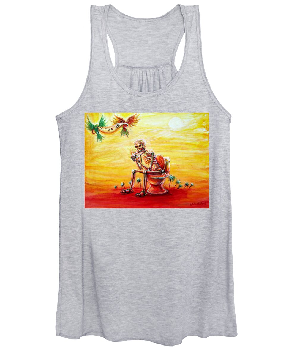 Skeleton Women's Tank Top featuring the painting Le Tub IV by Heather Calderon