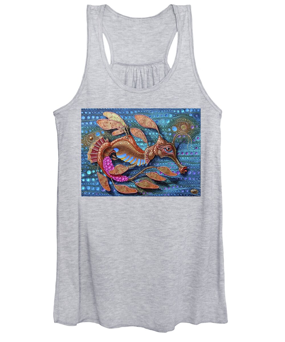 Decor Women's Tank Top featuring the painting Leafy seadragon by Victor Molev
