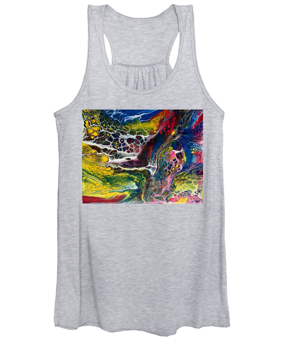 Abstract Women's Tank Top featuring the painting Leeuwenhoek's Dream by Linda Kegley