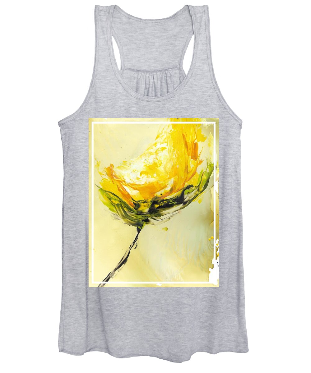 Yellow Women's Tank Top featuring the painting Lemon Drop by Bonny Butler
