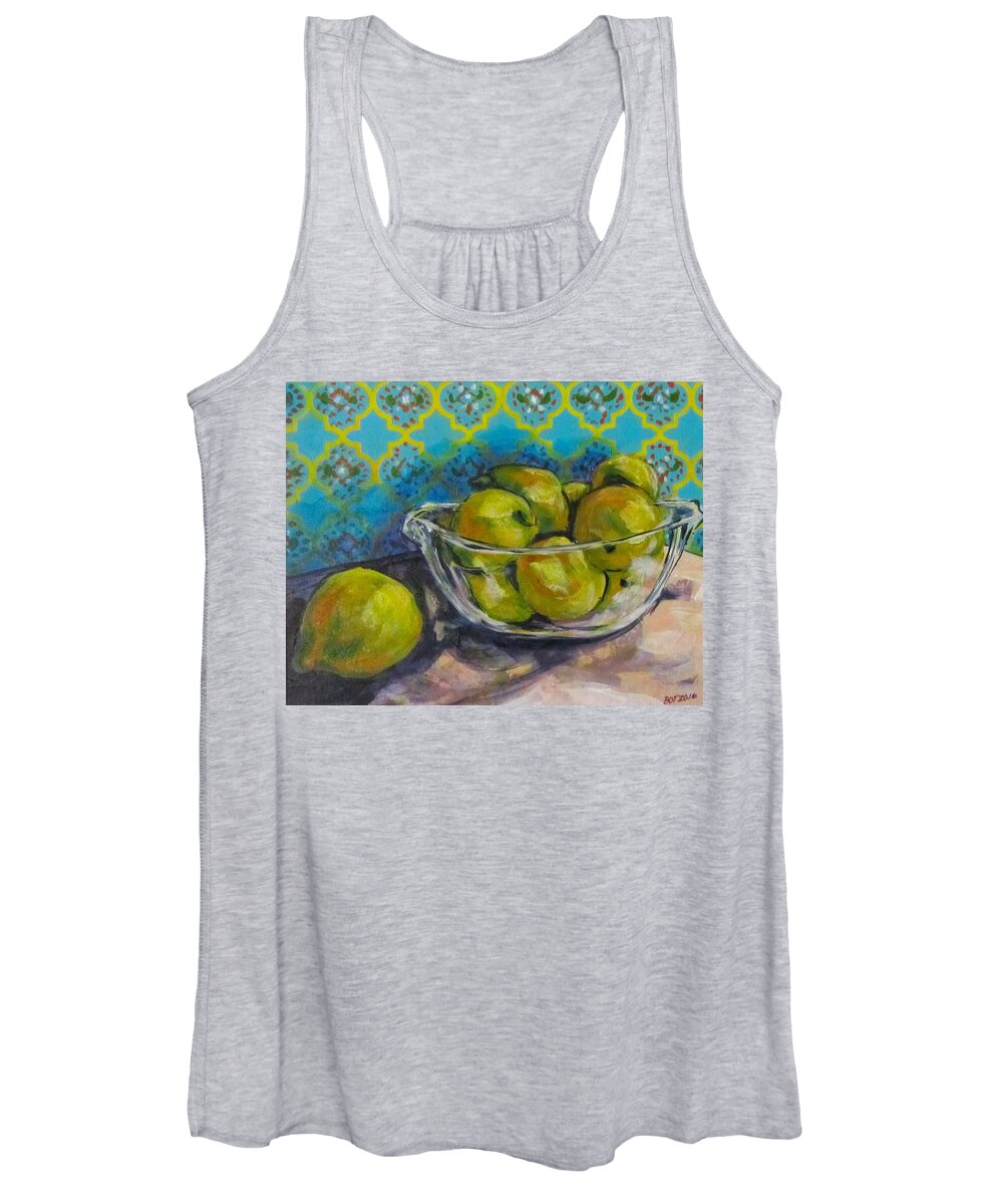 Yellow Women's Tank Top featuring the painting Lemons by Barbara O'Toole