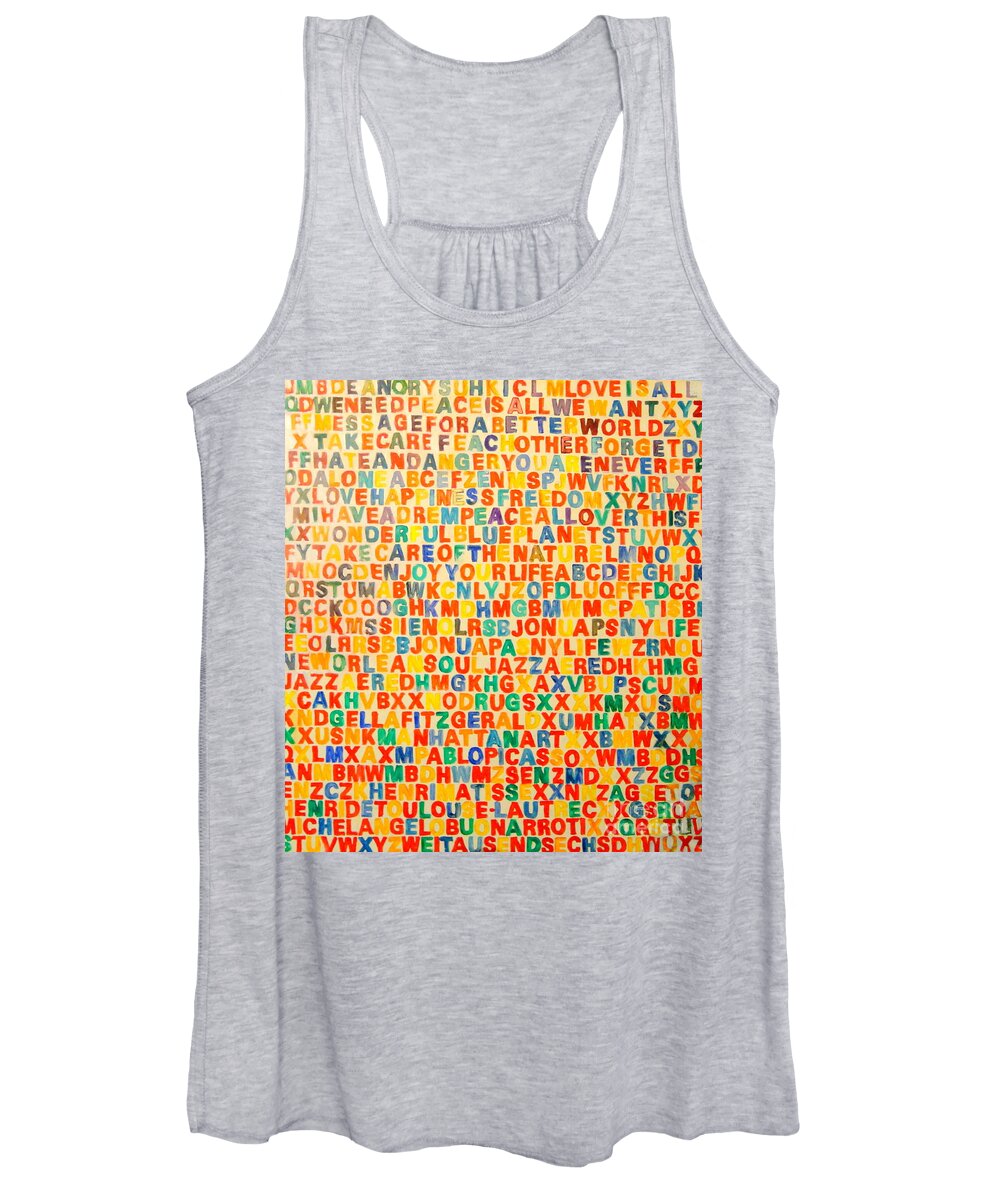 Letters Women's Tank Top featuring the painting Letters by Dagmar Helbig