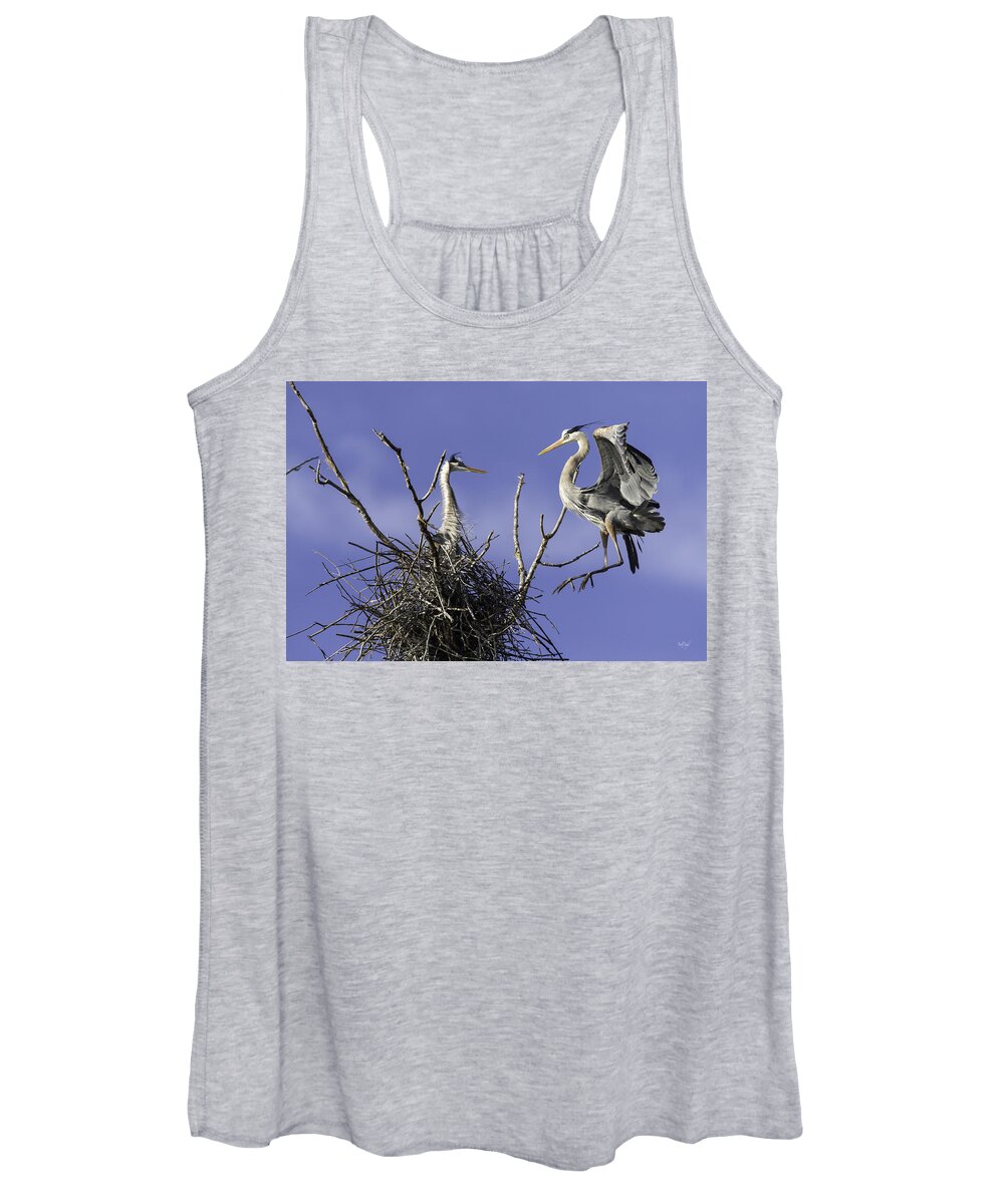 Great Blue Heron Women's Tank Top featuring the photograph Levitation by Everet Regal