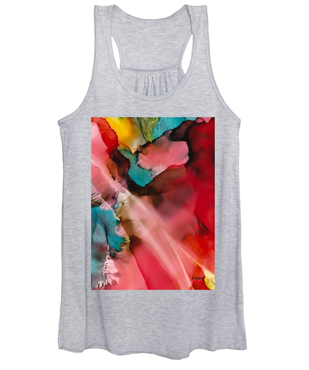 Abstract Women's Tank Top featuring the painting Light From Above by Susan Kubes