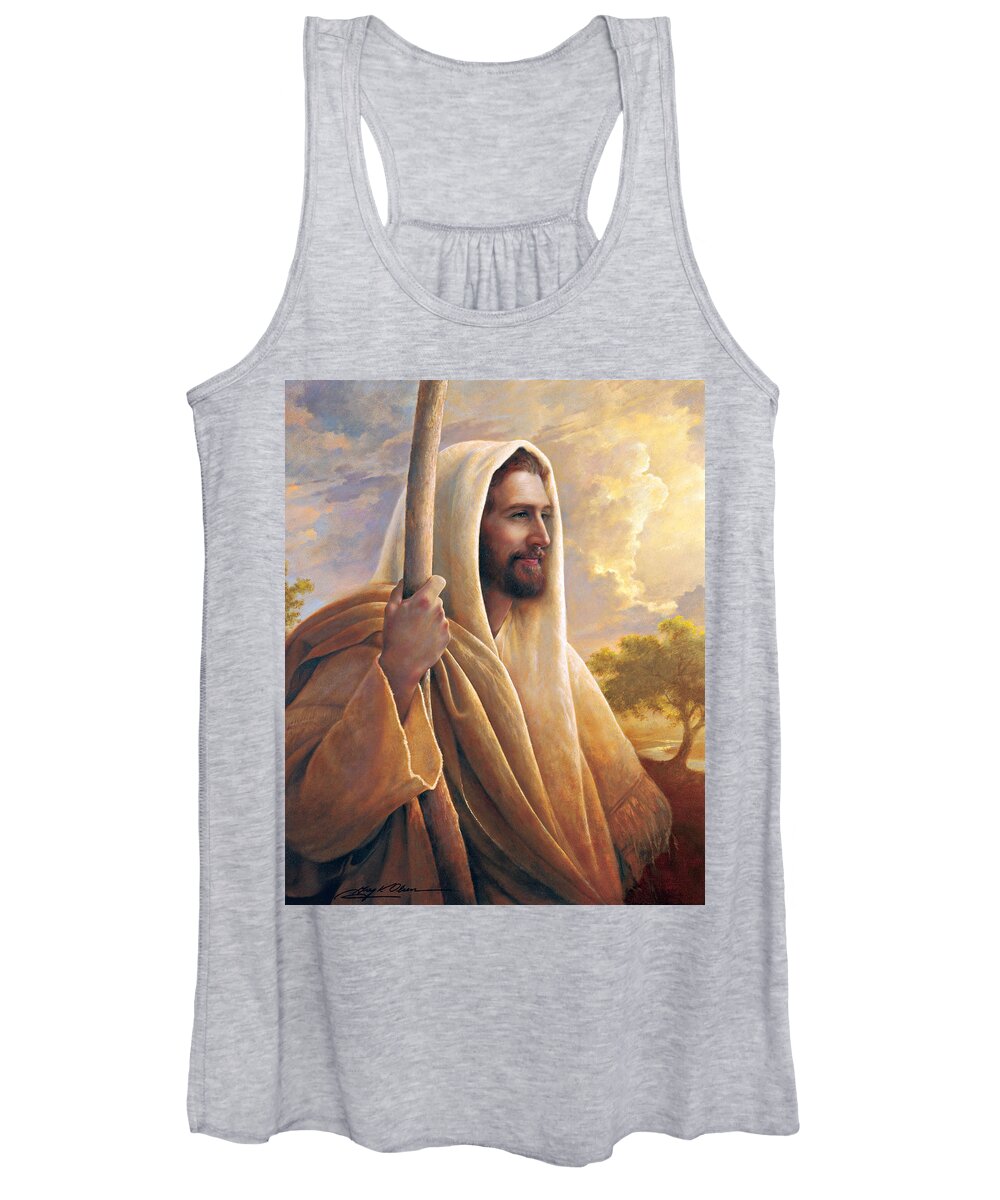 Light Of The World Women's Tank Top featuring the painting Light of the World by Greg Olsen