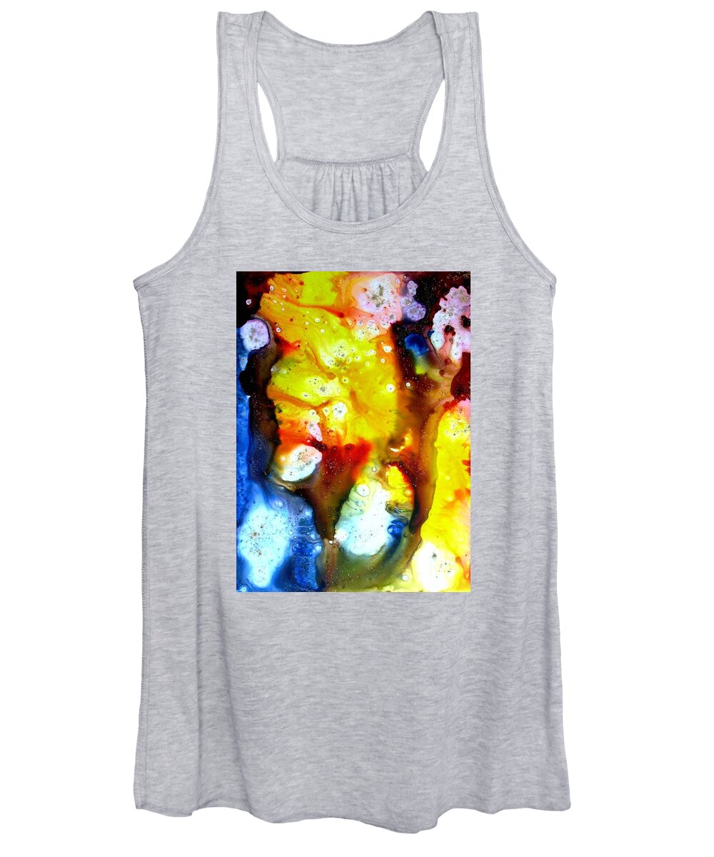 Abstract Women's Tank Top featuring the painting Light Up The Sky by Louise Adams