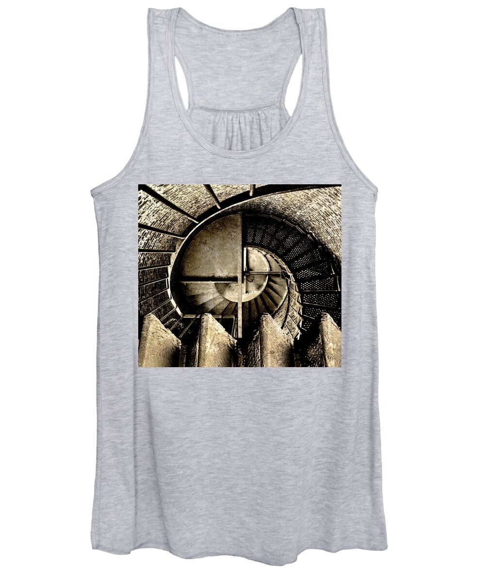 Lighthouse Women's Tank Top featuring the digital art Lighthouse Stairs by Ken Taylor