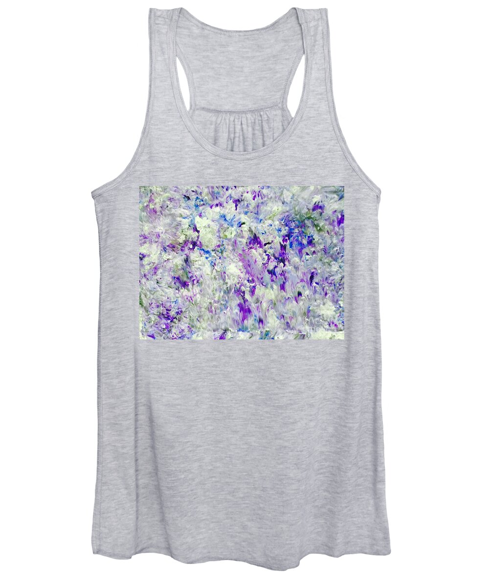 Abstract Women's Tank Top featuring the painting Lilac Breeze by Elle Justine