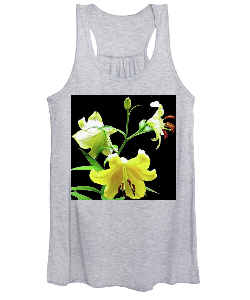 Flower Women's Tank Top featuring the photograph Lilies in the sun by Linda Stern