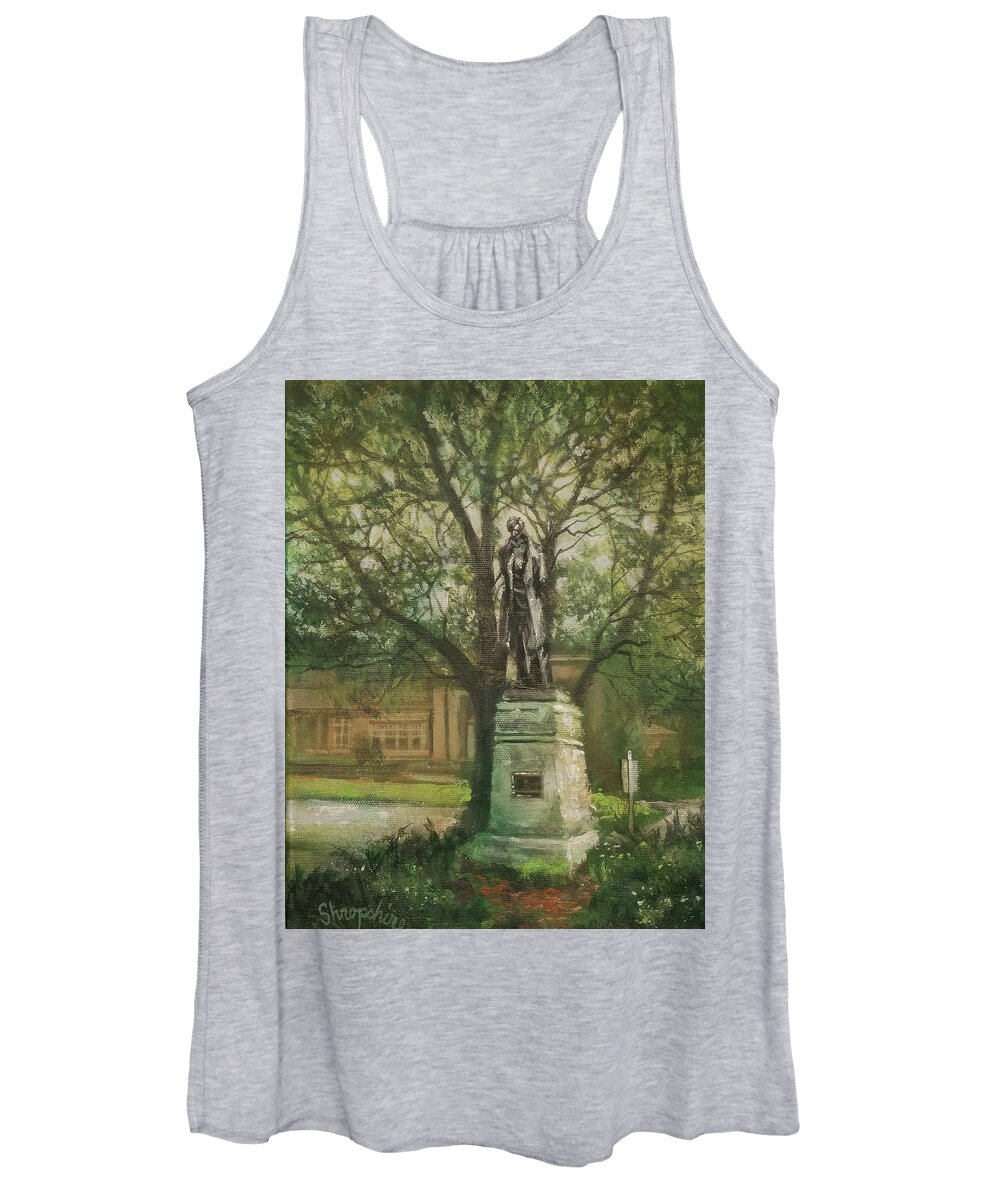Abe Lincoln Statue Women's Tank Top featuring the painting Lincoln Rises Again by Tom Shropshire