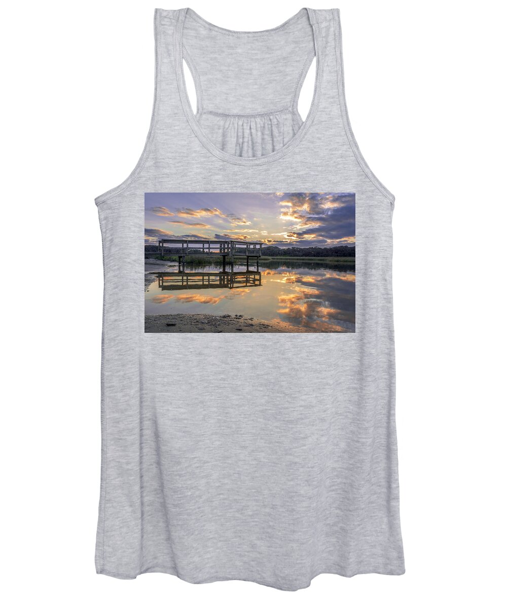 Beach Women's Tank Top featuring the photograph Little Talbot Campground Sunset by Traveler's Pics