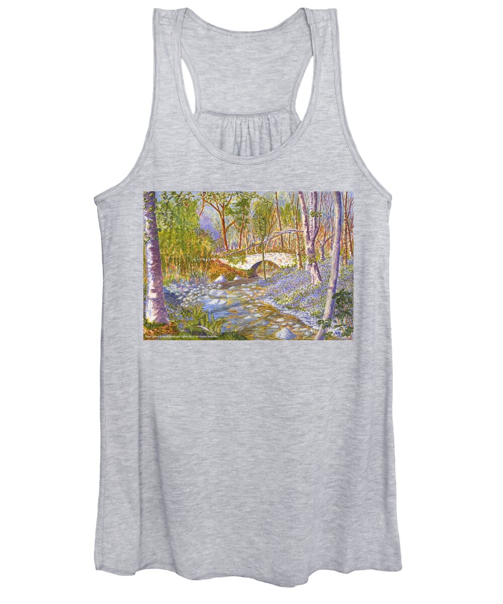 Llanina Woods Mansion New Quay Wales Women's Tank Top featuring the painting Llanina Woods Mansion New Quay Wales Painting by Edward McNaught-Davis