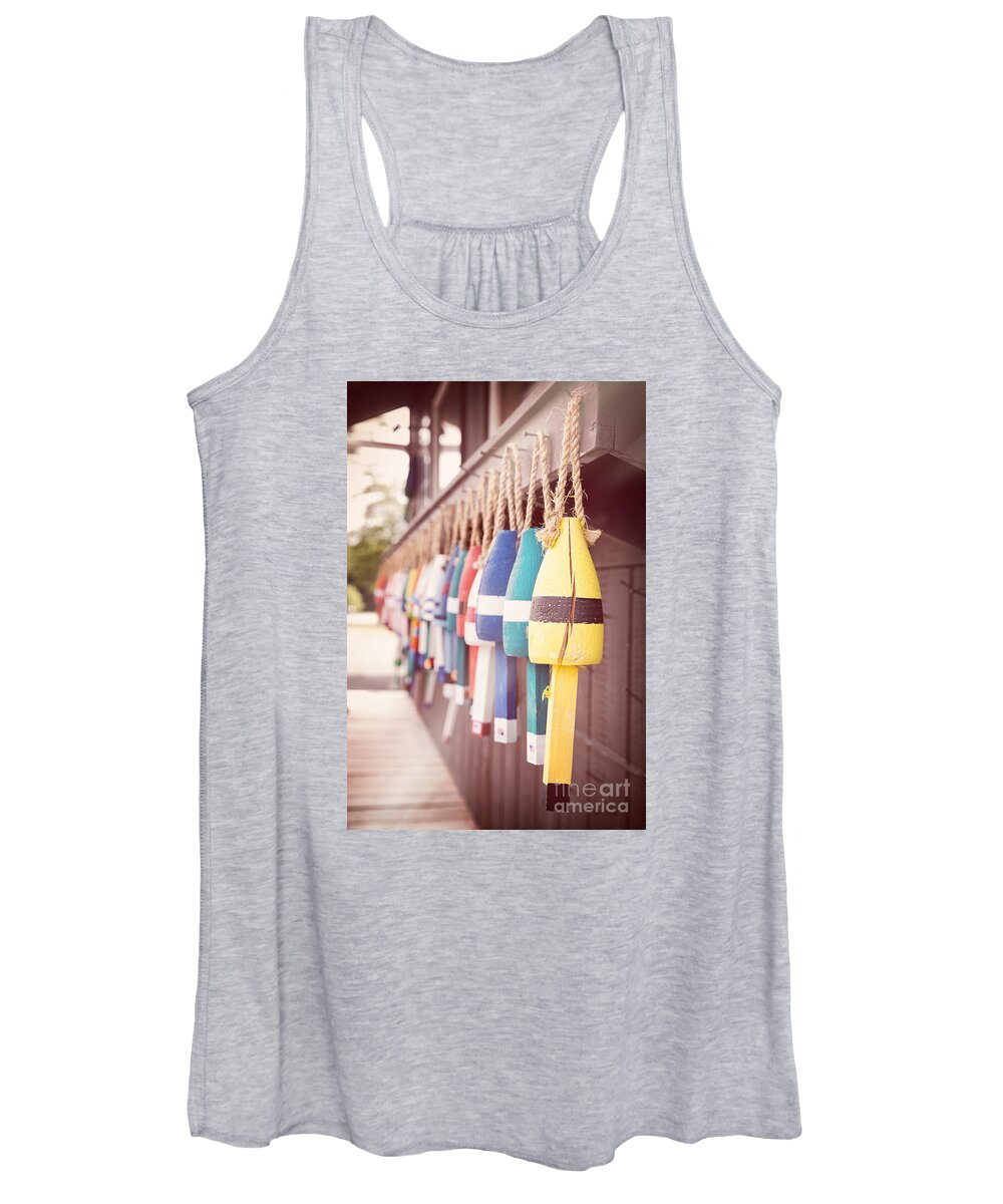 Lobster Women's Tank Top featuring the photograph Lobster floats by Jane Rix