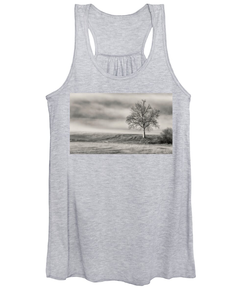 Landscape Women's Tank Top featuring the photograph Lone Tree at the Ojai Summit by John A Rodriguez