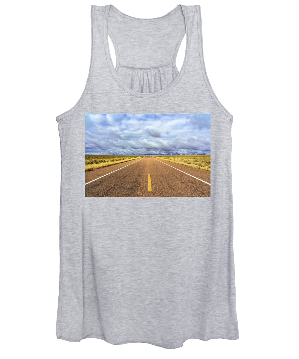 Arizona Women's Tank Top featuring the photograph Lonely Arizona Highway by Raul Rodriguez