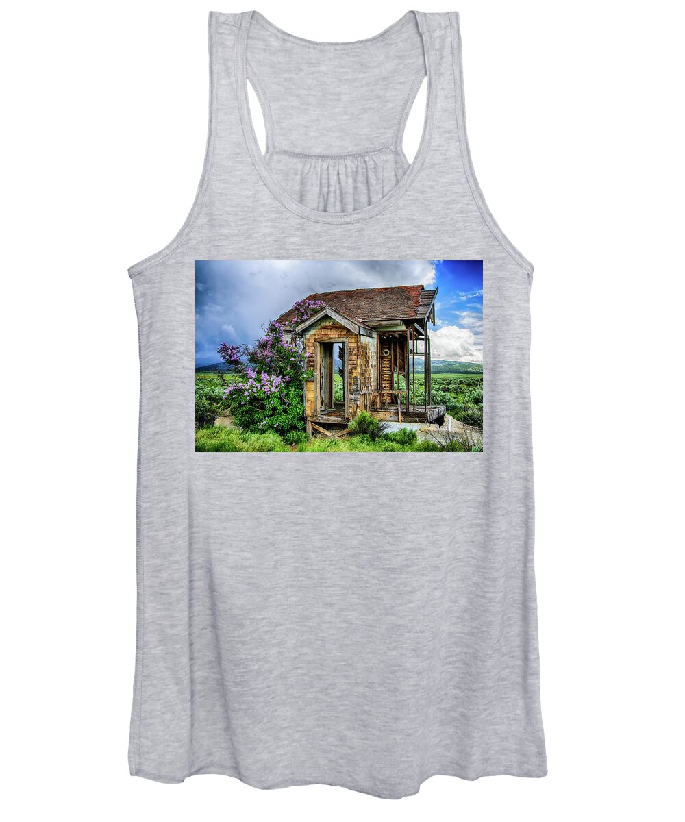 Abandoned Women's Tank Top featuring the photograph Lonely Lilacs by Bryan Carter