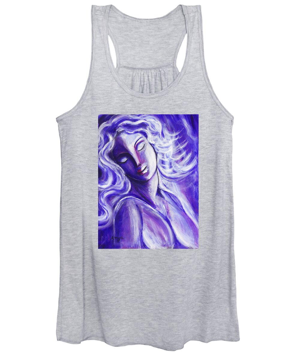 Lady Contemplating Women's Tank Top featuring the painting Lost in Thought by Anya Heller