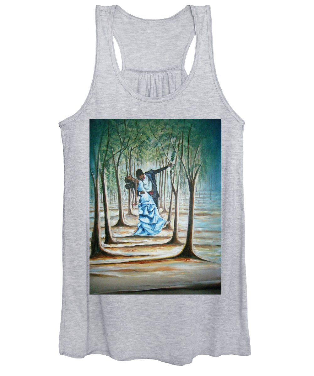 Oil Paintings Women's Tank Top featuring the painting Love Garden by Olaoluwa Smith