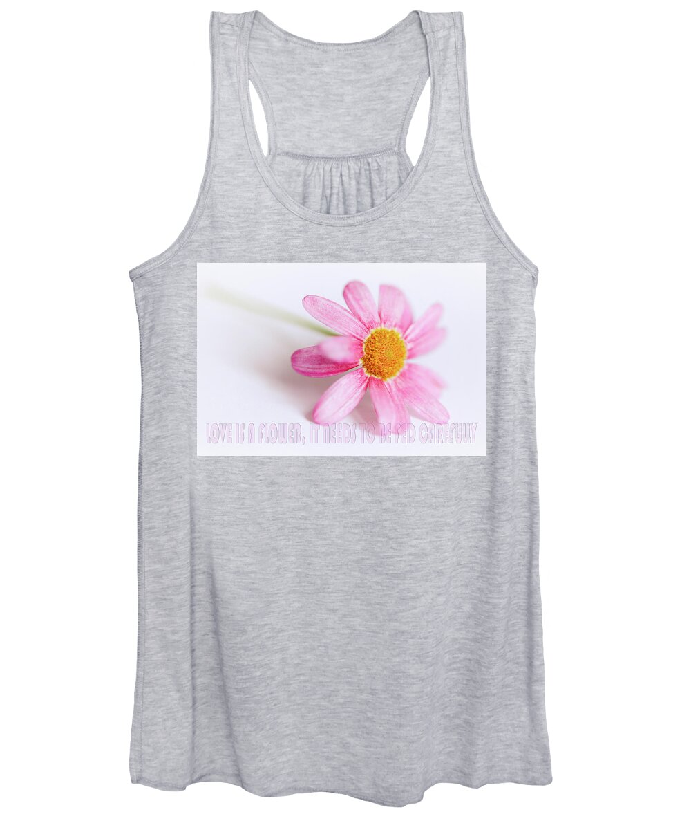 Pink Women's Tank Top featuring the photograph Love is a flower by Nick Biemans